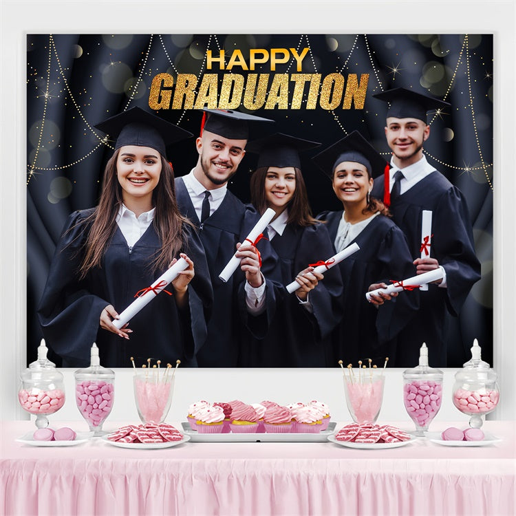 Custom Graduation Backdrops Elegant Friends Graduation Party Backdrop UK LXX3-159