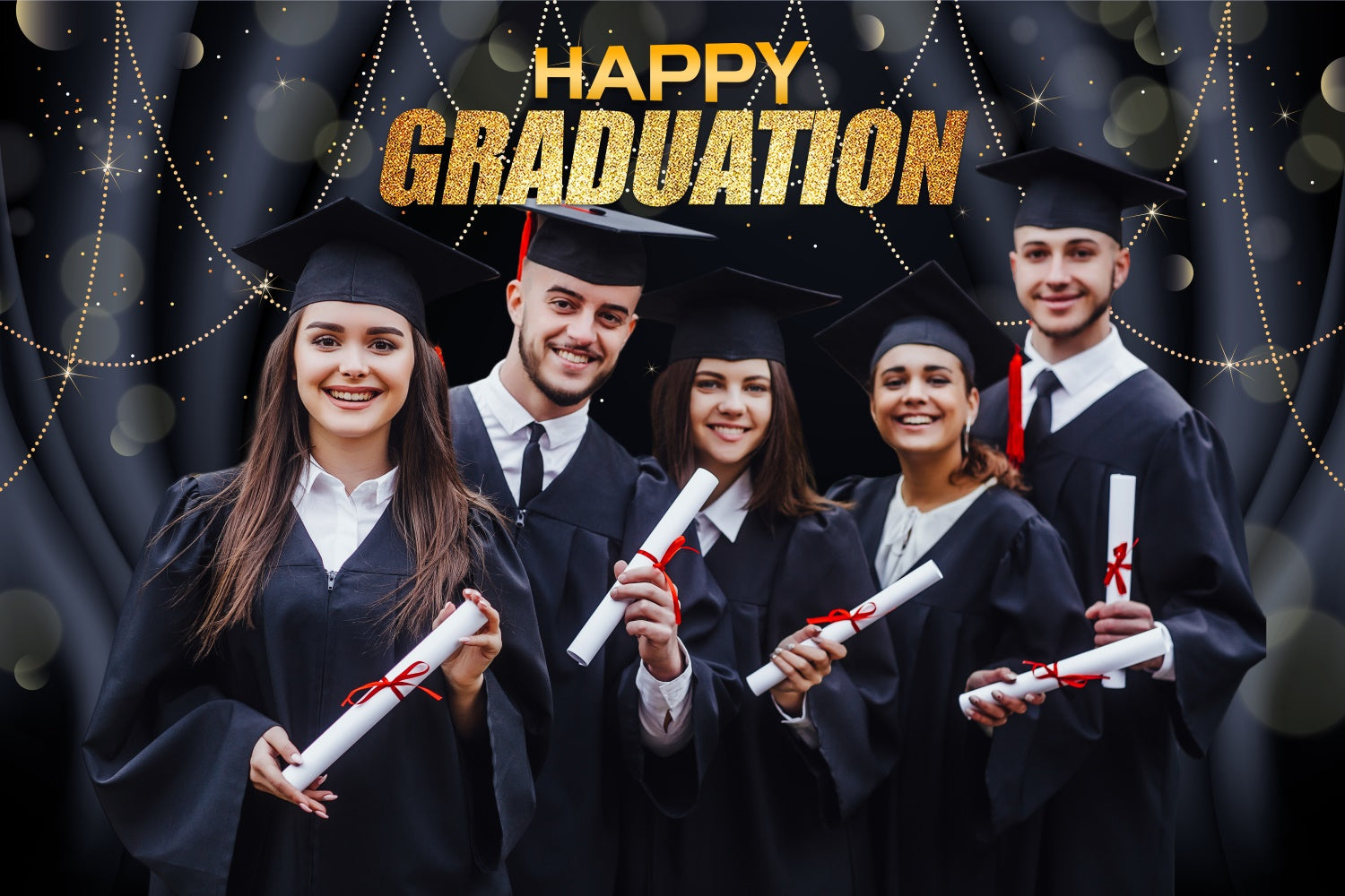 Custom Graduation Backdrops Elegant Friends Graduation Party Backdrop UK LXX3-159