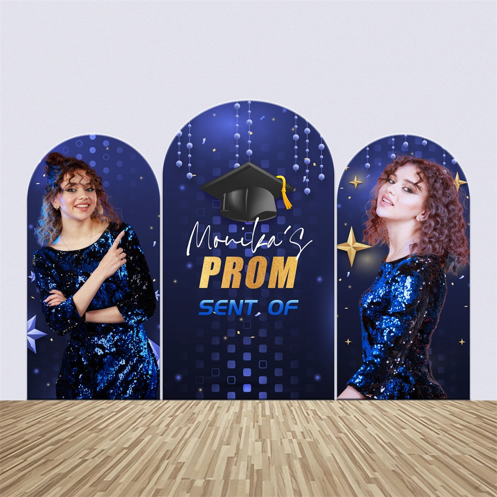 Prom Backdrops Blue Sequin Graduation Party Arch Backdrop Kit UK LXX3-160