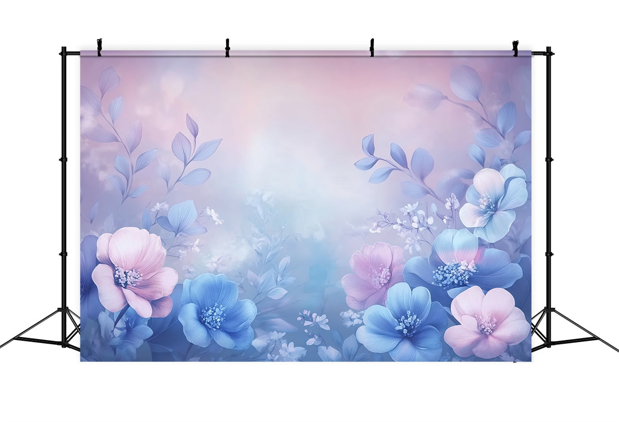 Mother's Day Backdrop Blue Pink Floral Glow Backdrop UK LXX3-33