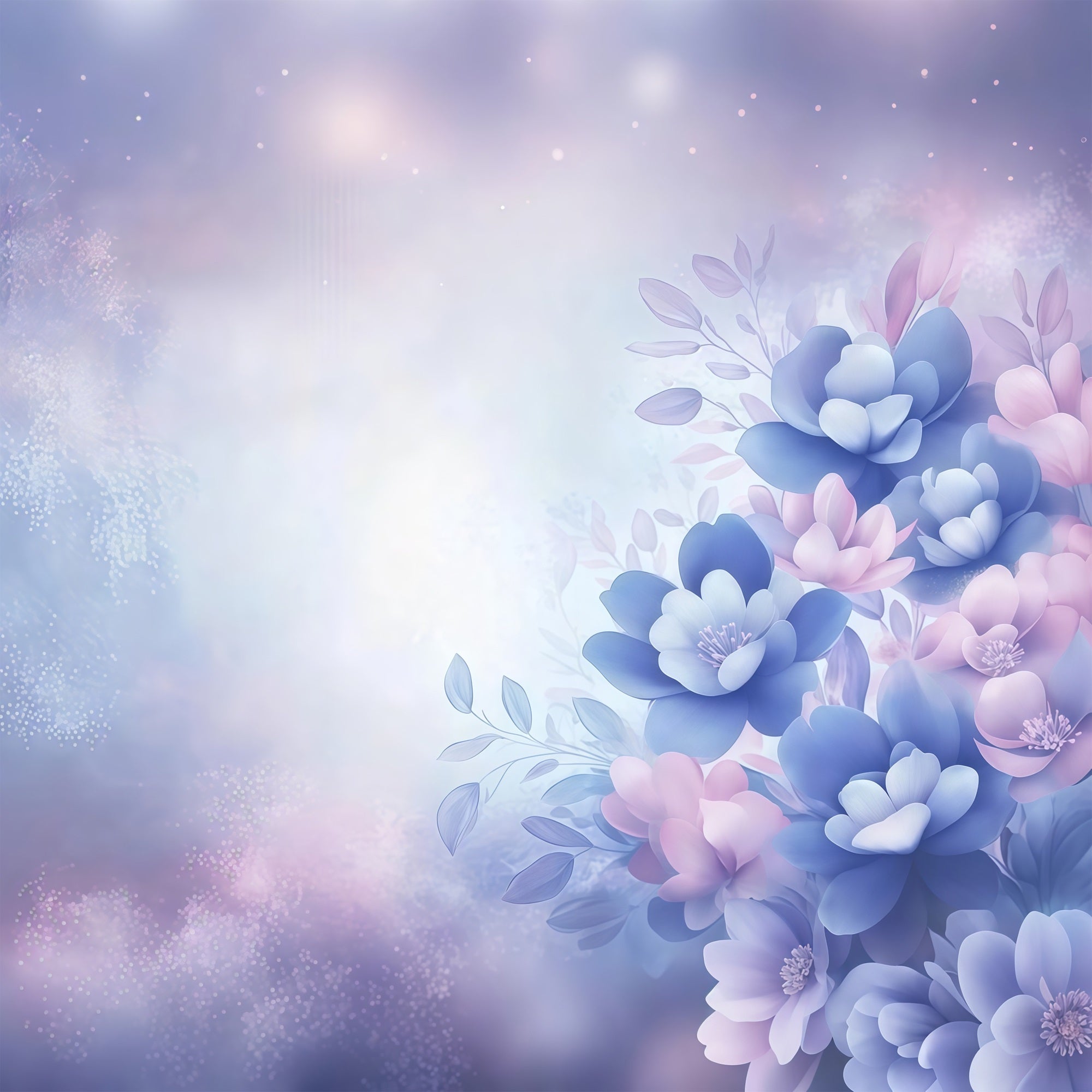 Mothers Day Backdrop Blue Purple Floral Dream Backdrop UK LXX3-34