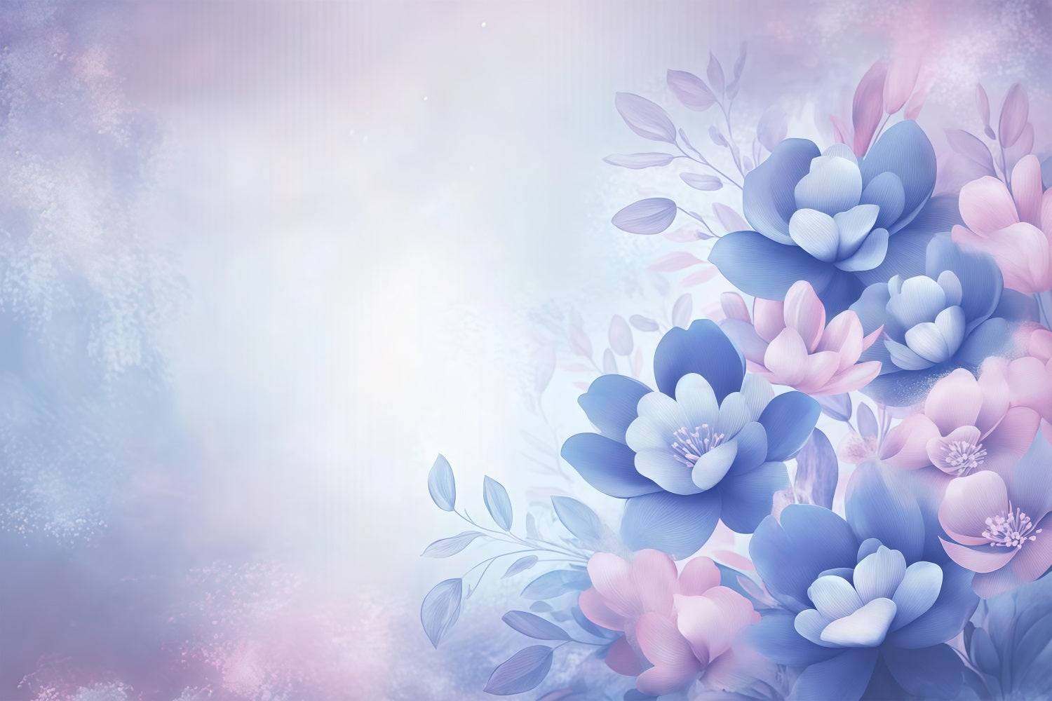 Mothers Day Backdrop Blue Purple Floral Dream Backdrop UK LXX3-34