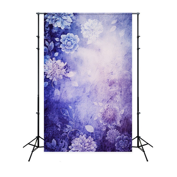 Mother's Day Photo Backdrop Deep Purple Floral Texture Backdrop UK LXX3-35