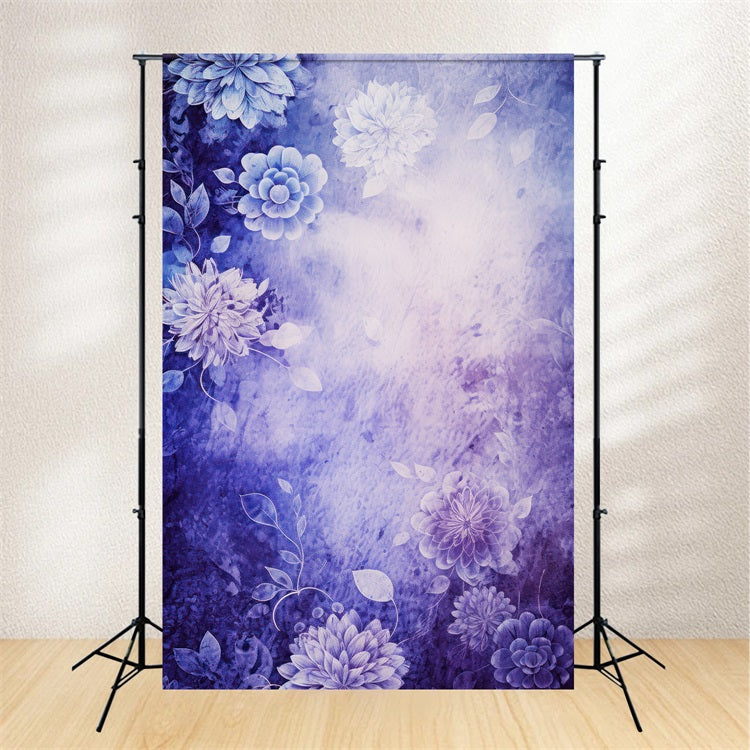 Mother's Day Photo Backdrop Deep Purple Floral Texture Backdrop UK LXX3-35