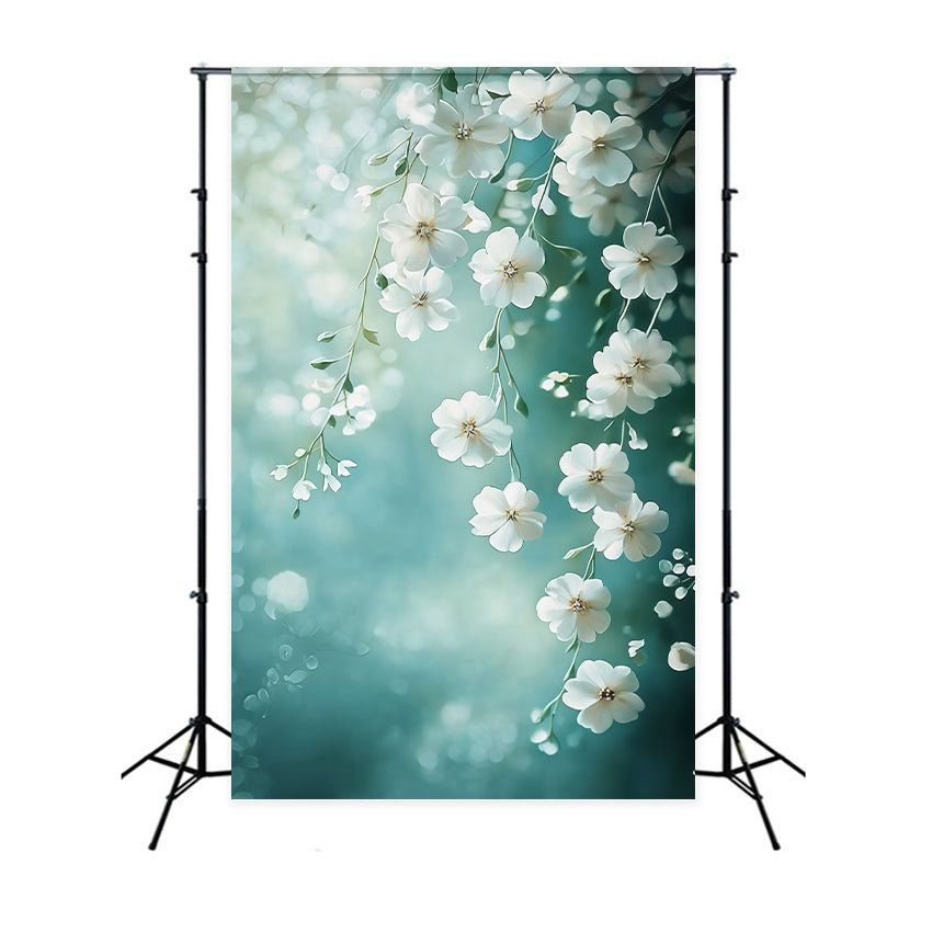 Mothers Day Photo Backdrop White Blossoms Hanging Floral Backdrop UK LXX3-37