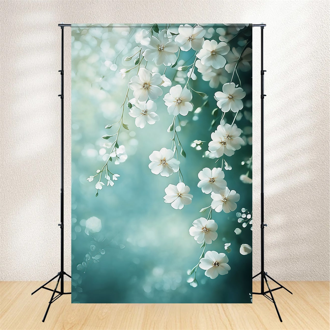 Mothers Day Photo Backdrop White Blossoms Hanging Floral Backdrop UK LXX3-37