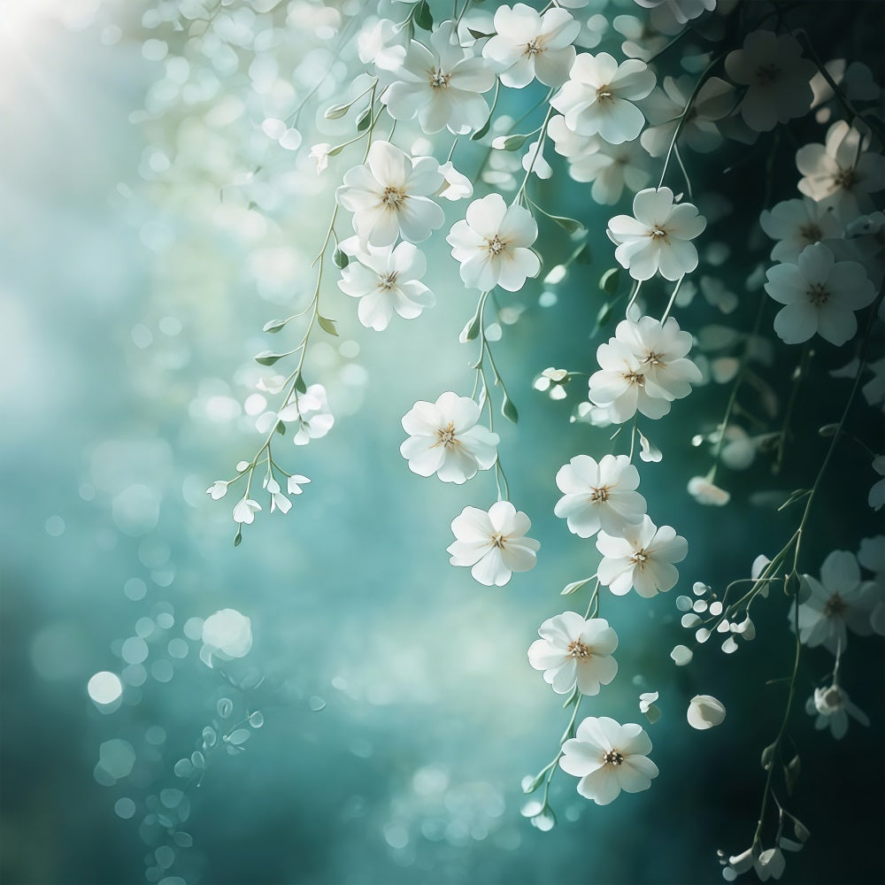 Mothers Day Photo Backdrop White Blossoms Hanging Floral Backdrop UK LXX3-37