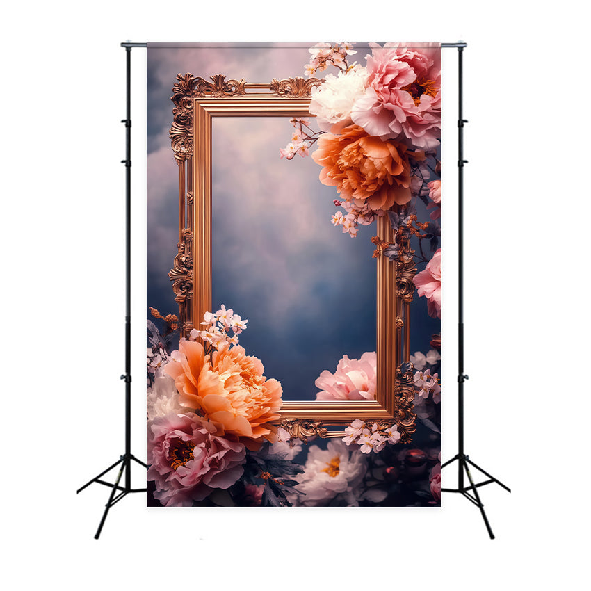 Backdrop For Mothers Day Baroque Floral Frame Backdrop UK LXX3-43