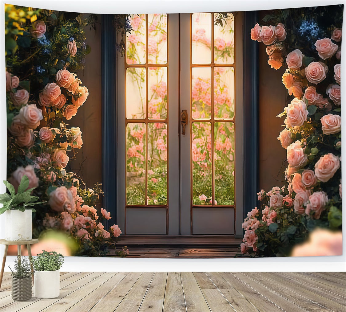 Mother's Day Photo Backdrop Ideas Rose Entrance Backdrop UK LXX3-47