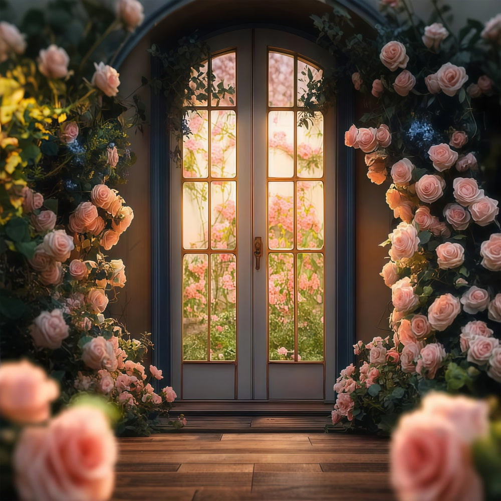 Mother's Day Photo Backdrop Ideas Rose Entrance Backdrop UK LXX3-47