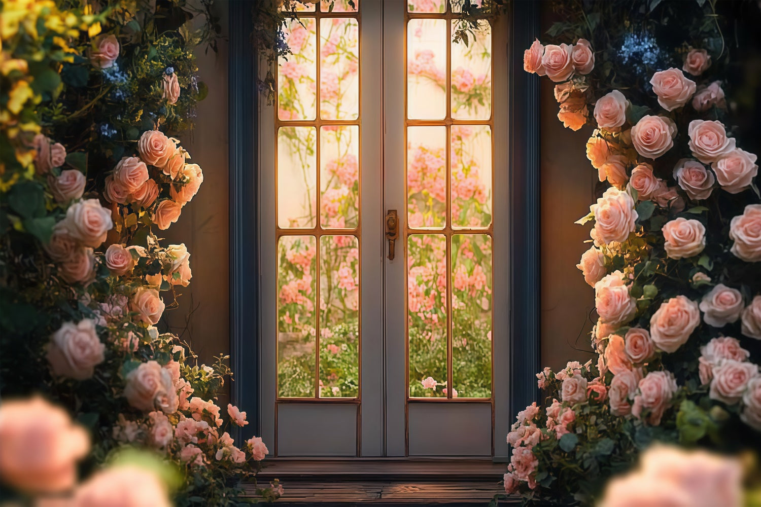 Mother's Day Photo Backdrop Ideas Rose Entrance Backdrop UK LXX3-47