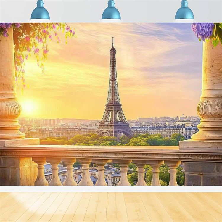 Mothers Day Picture Backdrop Sunset Eiffel Tower Backdrop UK LXX3-52