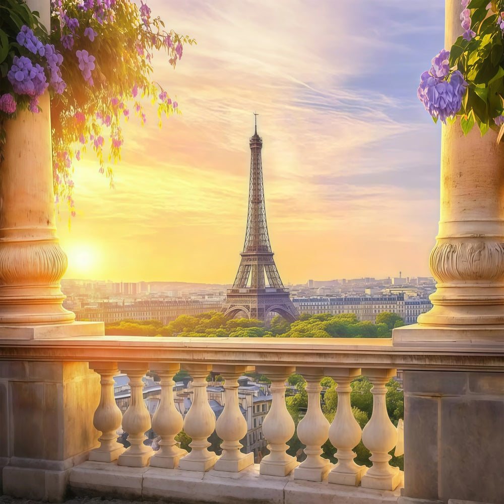 Mothers Day Picture Backdrop Sunset Eiffel Tower Backdrop UK LXX3-52