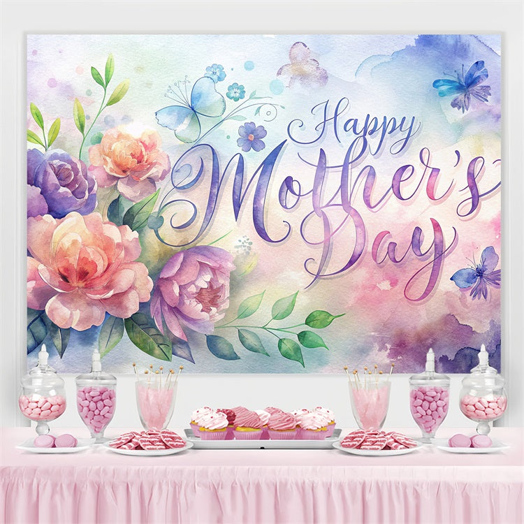 Mother's Day Backdrop Dreamy Watercolor Floral Custom Backdrop UK LXX3-54