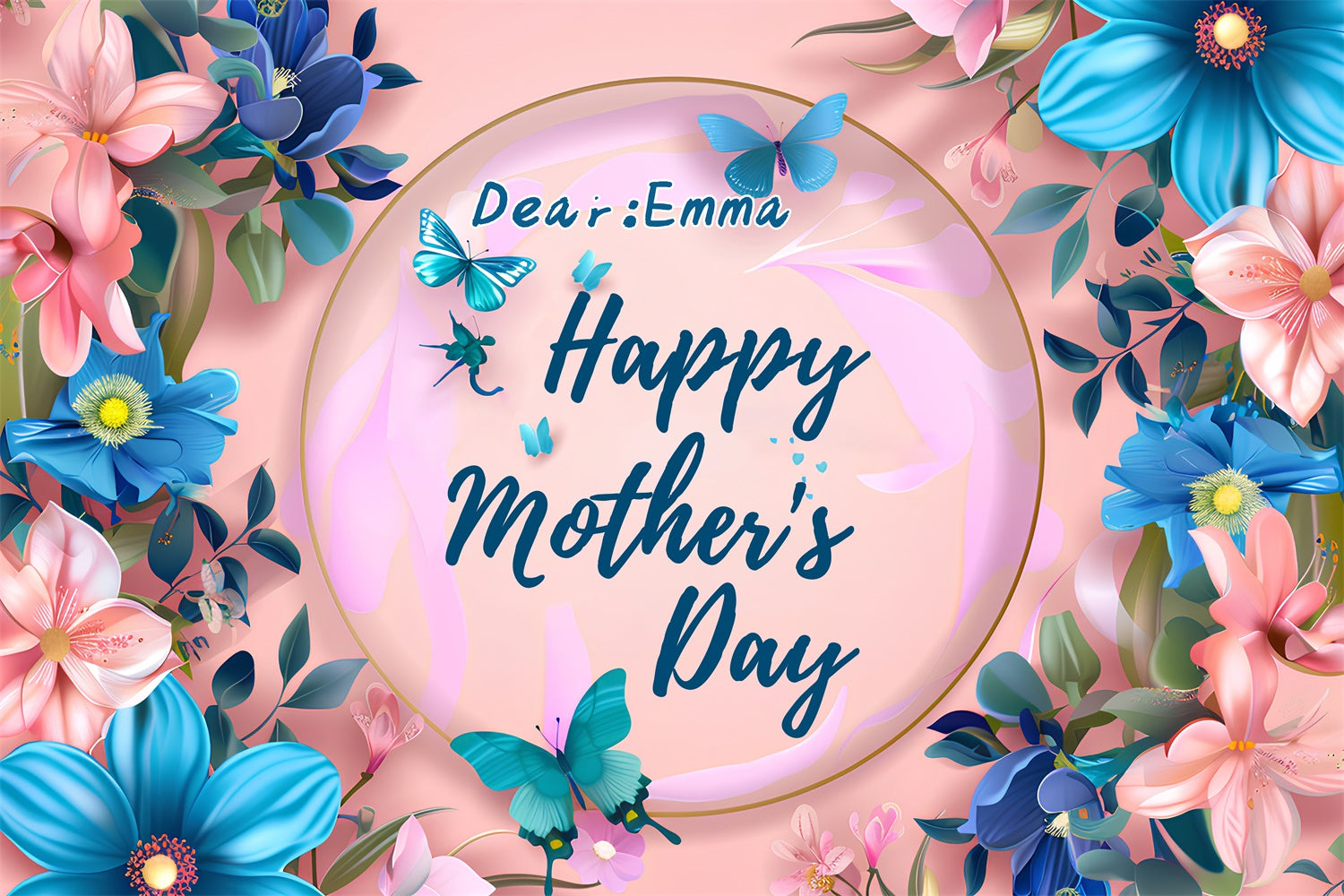 Mothers Day Photo Backdrop Charming Floral Frame Custom Backdrop UK LXX3-56