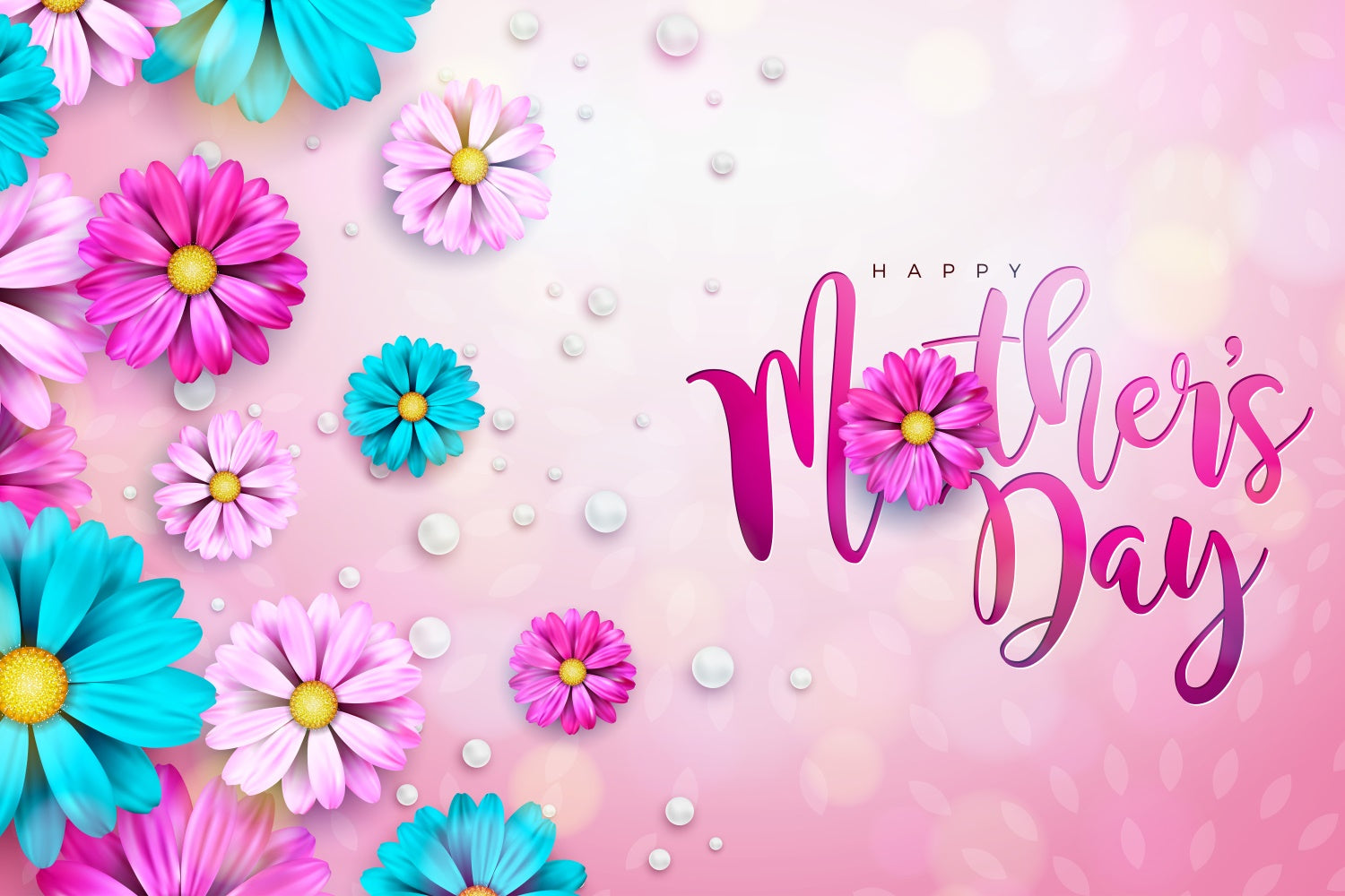Mothers Day Backdrop Elegant Gradient Floral Custom Backdrop UK LXX3-67