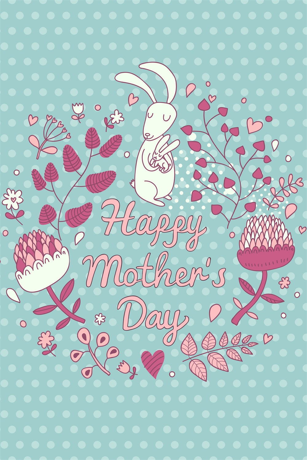 Backdrops For Mother's Day Serenity Floral Bunny Custom Backdrop UK LXX3-81