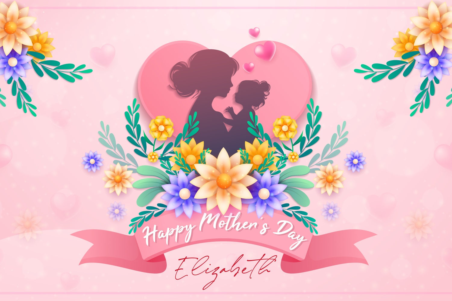 Mothers Day Backdrops Tender Moments Floral Customized Backdrop UK LXX3-84
