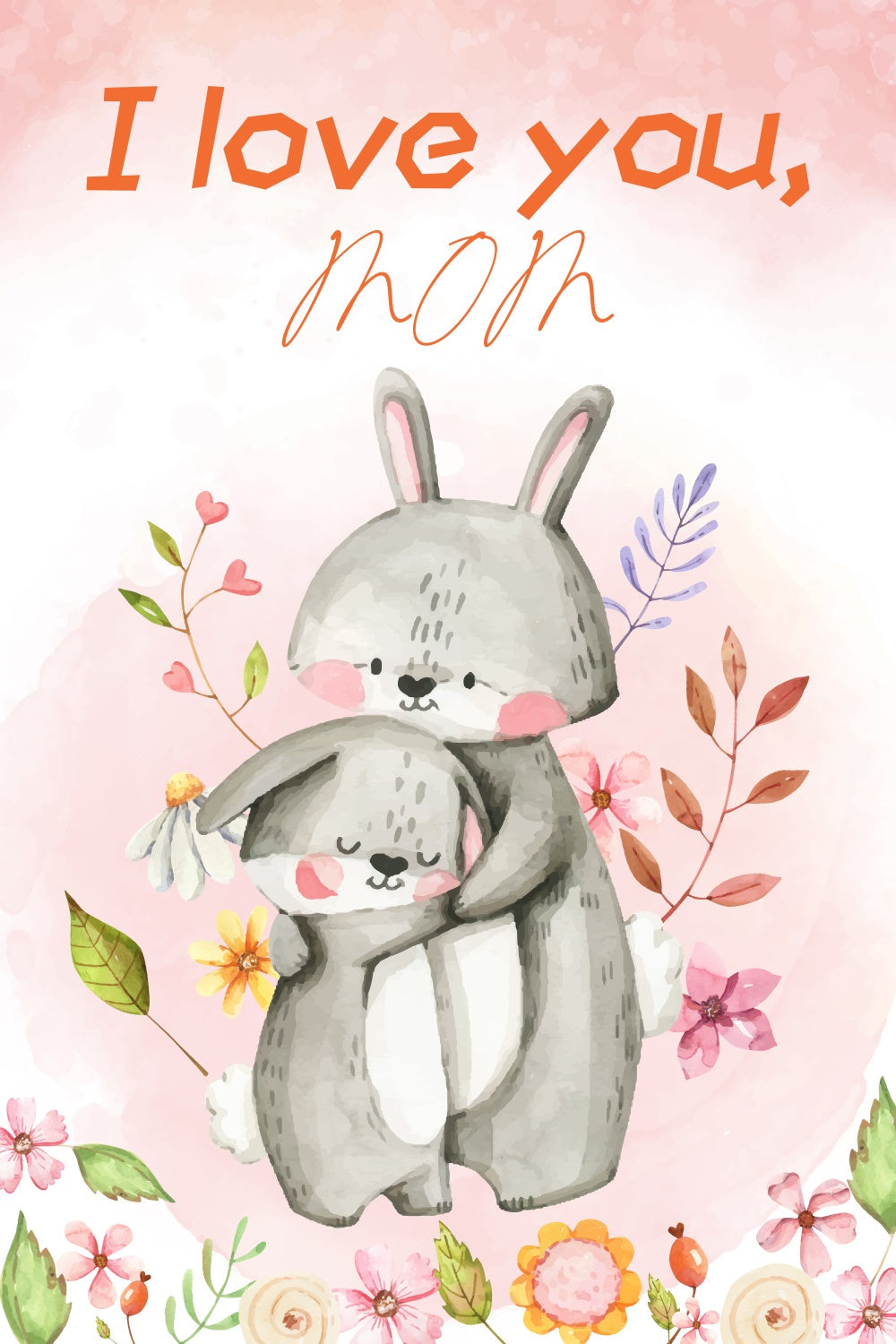 Mother's Day Backdrop Adorable Bunny Floral Customized Backdrop UK LXX3-88