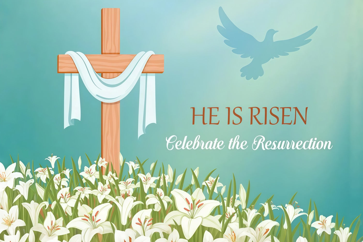 Religious Easter Backdrops Cross Daffodils Backdrop Custom Backdrop UK LXX3-97