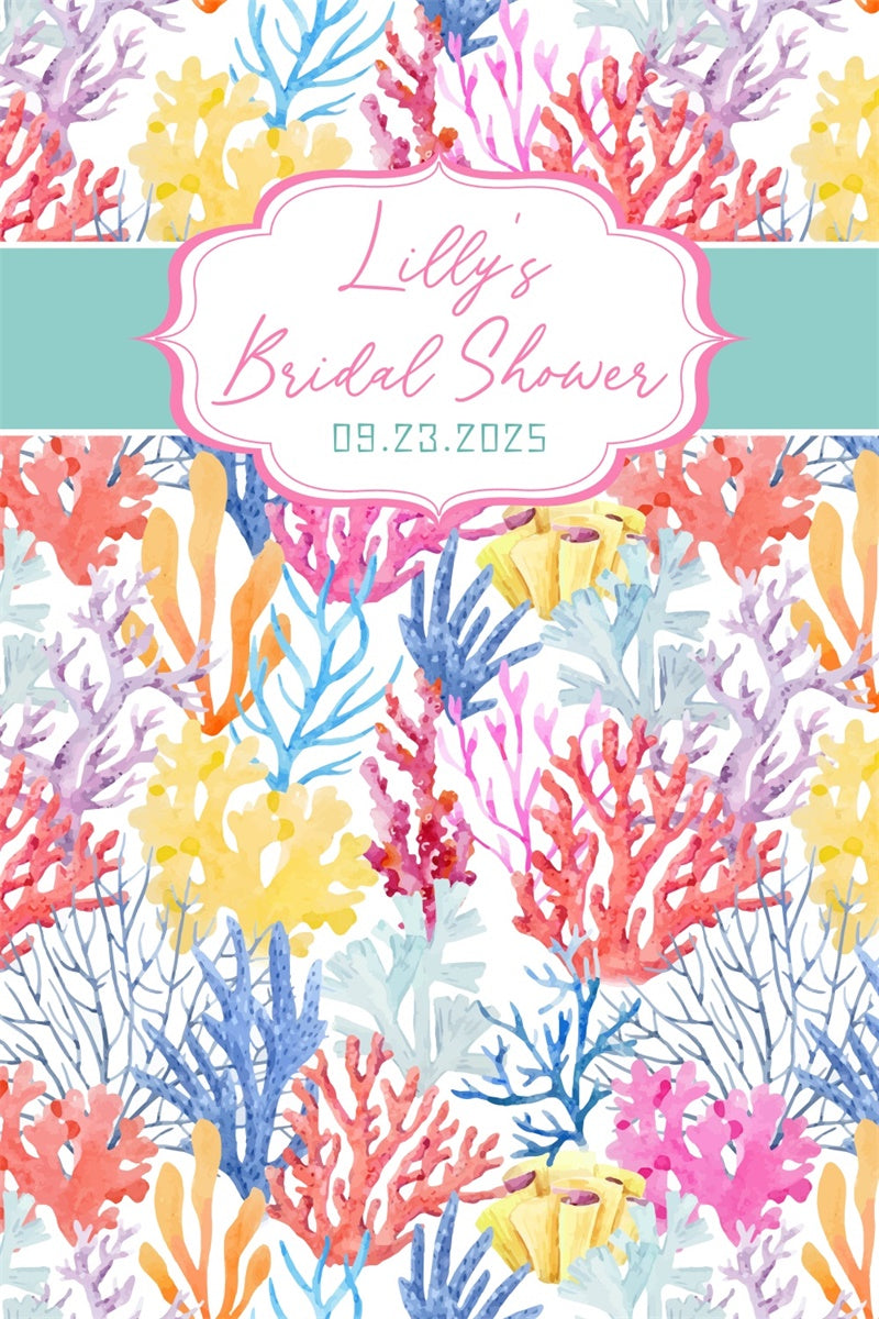 Bridal Shower Backdrop Ideas Colorful Reef Personalized Backdrop UK LXX4-110