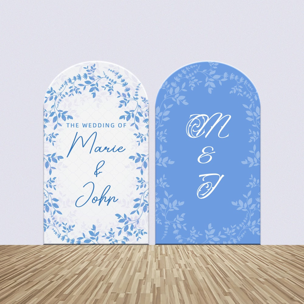 Customized Wedding Backdrop Elegant Blue Arch Backdrop Kit UK LXX4-119