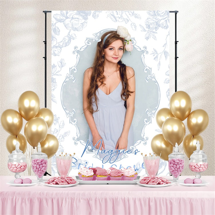 Backdrop For Bridal Shower Photos Soft Vintage Floral Custom Backdrop UK LXX4-128