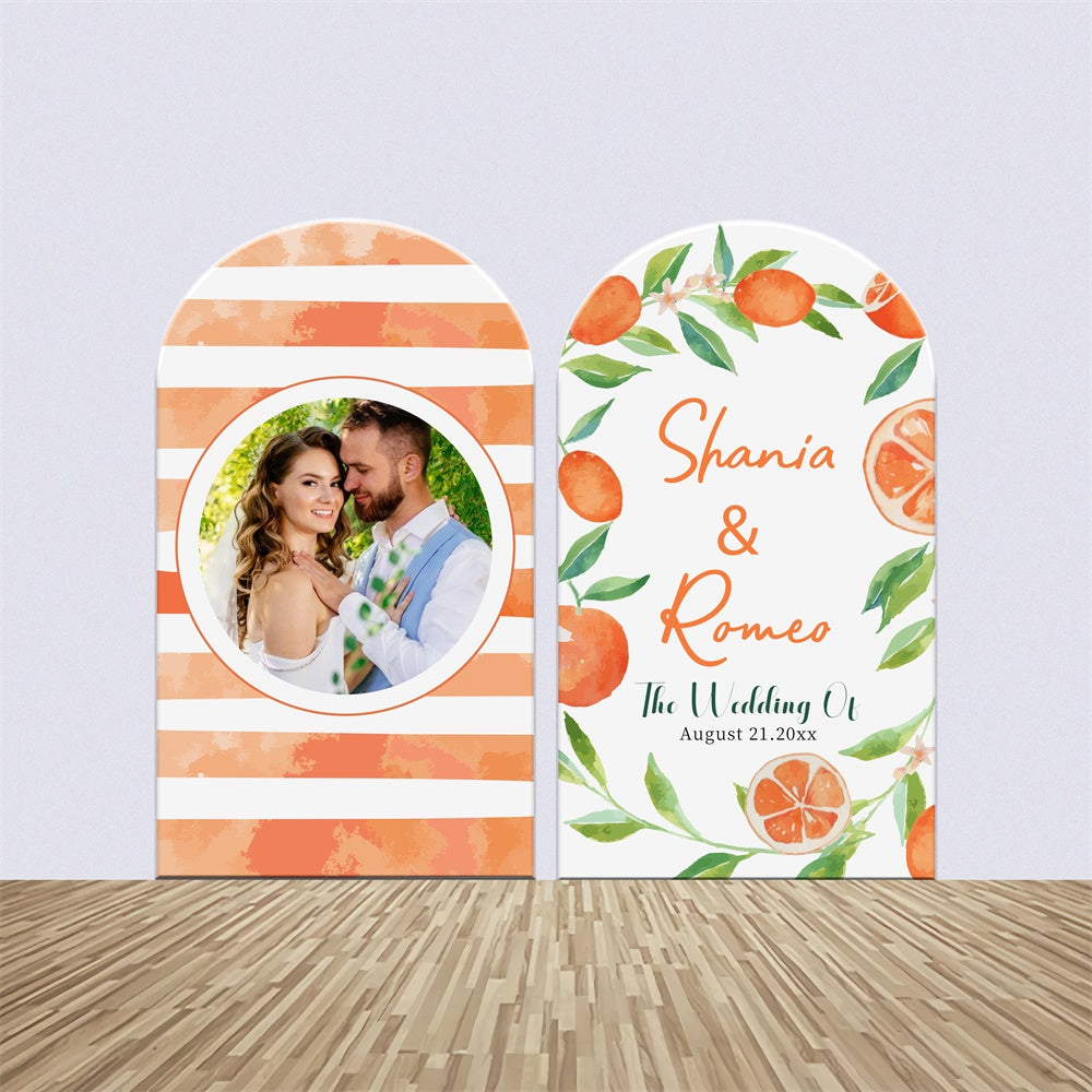 Wedding Shower Backdrops Watercolor Orange Leaf Arch Backdrop Kit UK LXX4-129
