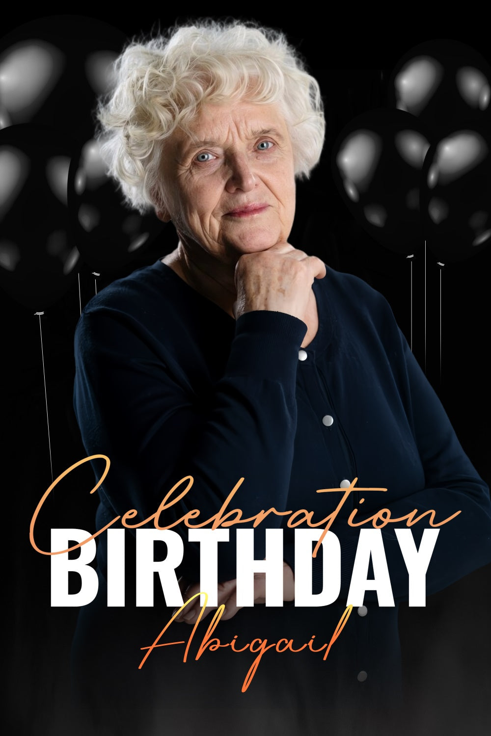 Customized Backdrop For Birthday Elegant Black Balloon Backdrop UK LXX4-14