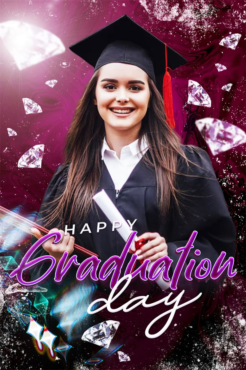 Personalized Graduation Backdrop Radiant Diamond Graduation Party Backdrop UK LXX4-142
