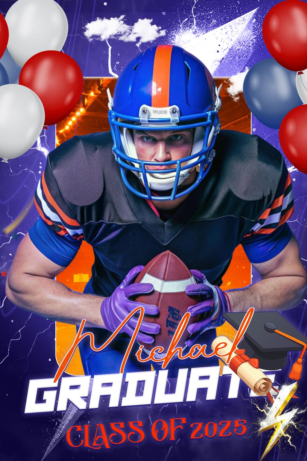 2025 Graduation Backdrop Purple Storm Custom Graduation Party Backdrop UK LXX4-153