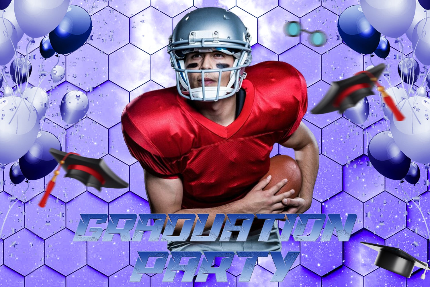 Personalized Graduation Backdrops Galactic Grid Graduation Party Backdrop UK LXX4-154