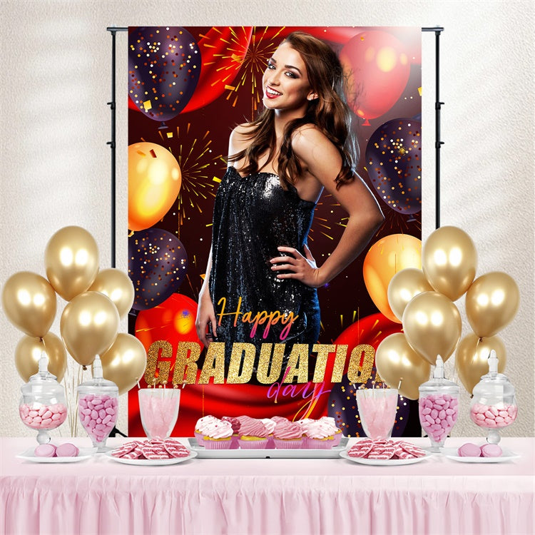 Customized Graduation Backdrop Glamorous Balloon Graduation Party Backdrop UK LXX4-159