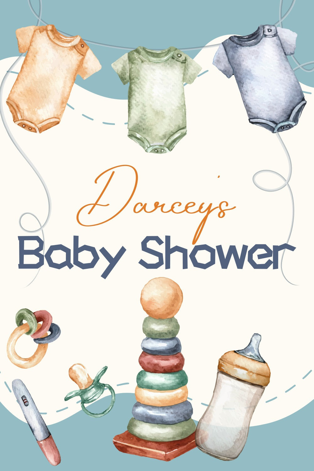 Baby Shower Backdrop Boy Onesie Toys Decor Personalized Backdrop UK LXX4-186