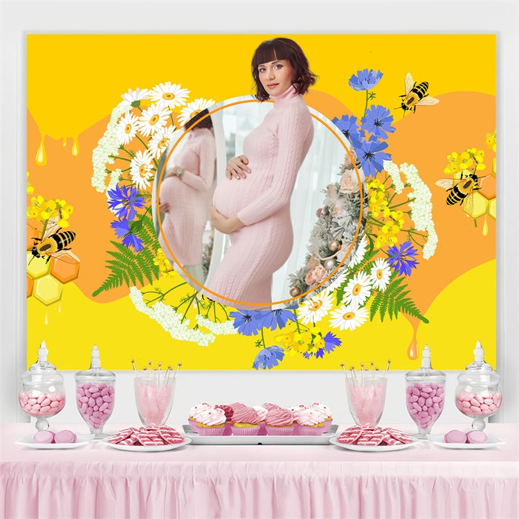 Baby Shower Backdrop Ideas Honey Bee Garden Floral Personalized Backdrop UK LXX4-199