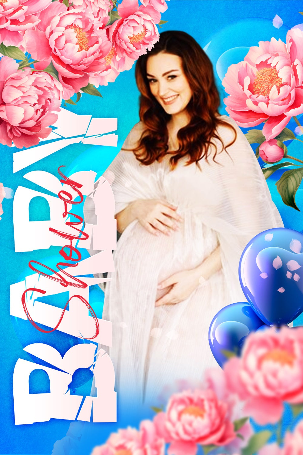 Baby Shower Flower Backdrop Ideas Floral Balloon Personalized Backdrop UK LXX4-203