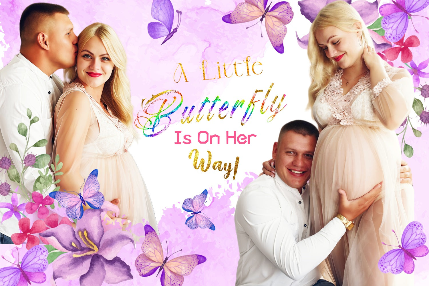 Baby Shower Backdrops For Girl Pastel Butterfly Garden Customized Backdrop UK LXX4-209