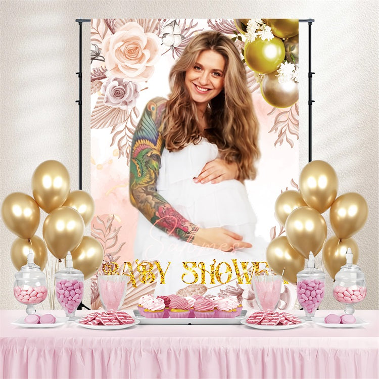 Boho Baby Shower Backdrop Bloom Balloon Personalized Backdrop UK LXX4-212
