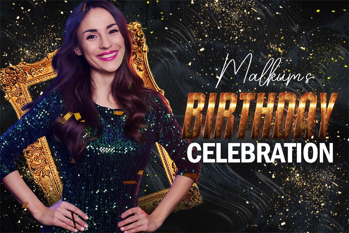 Custom Birthday Party Backdrop Vintage Frame Confetti Backdrop UK LXX4-29