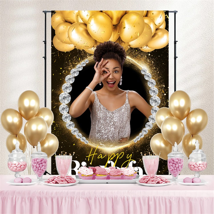 Personalized Backdrop For Birthday Luxury Diamond Frame Backdrop UK LXX4-30
