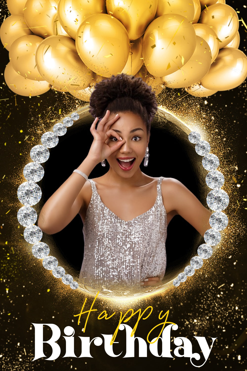 Personalized Backdrop For Birthday Luxury Diamond Frame Backdrop UK LXX4-30