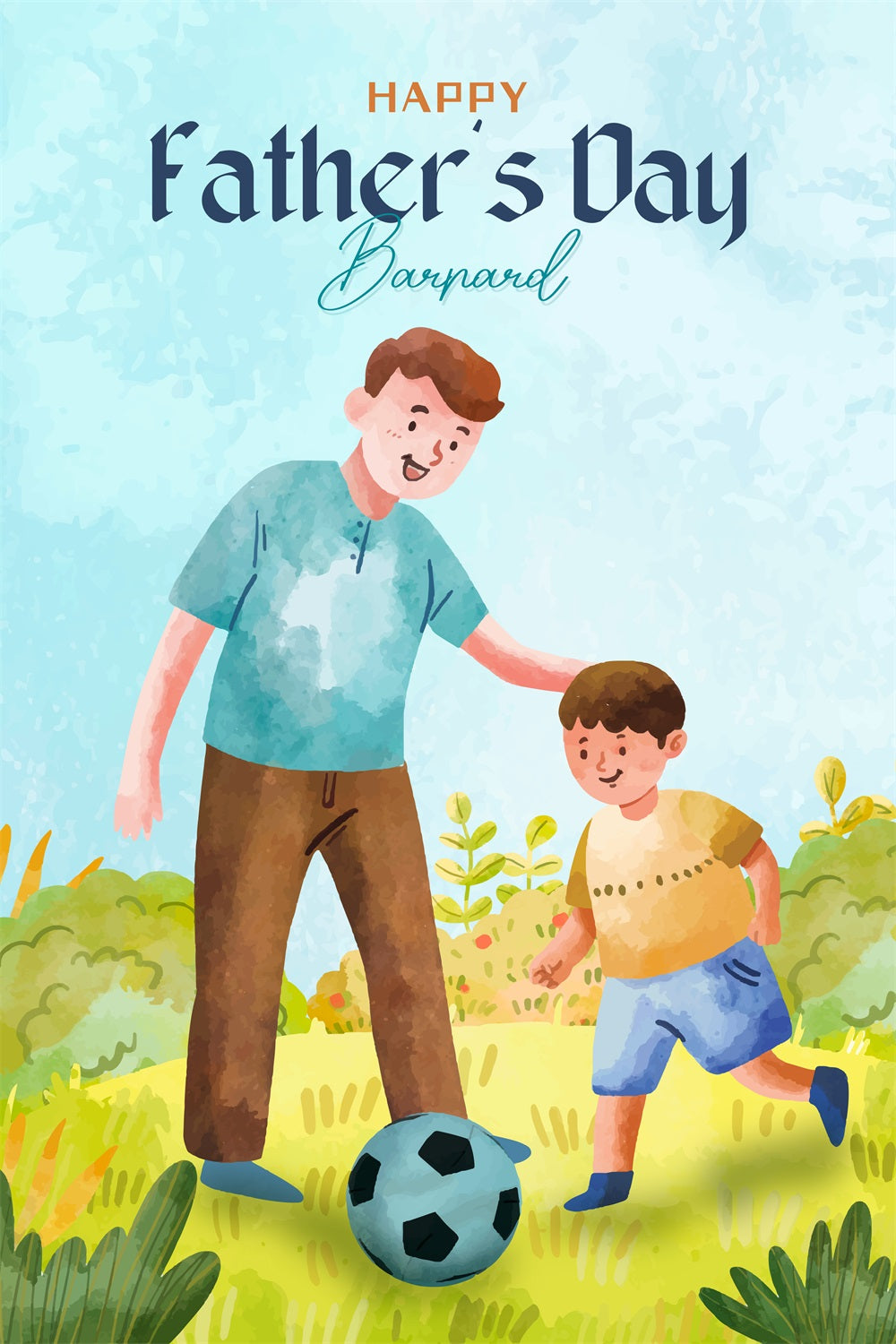 Fathers Day Backdrop Father Son Soccer Game Custom Backdrop UK LXX4-55