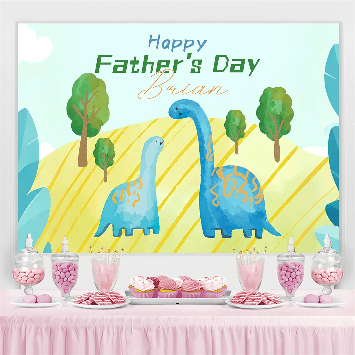 Fathers Day Backdrops Dinosaur Sunshine Meadow Personalized Backdrop UK LXX4-56