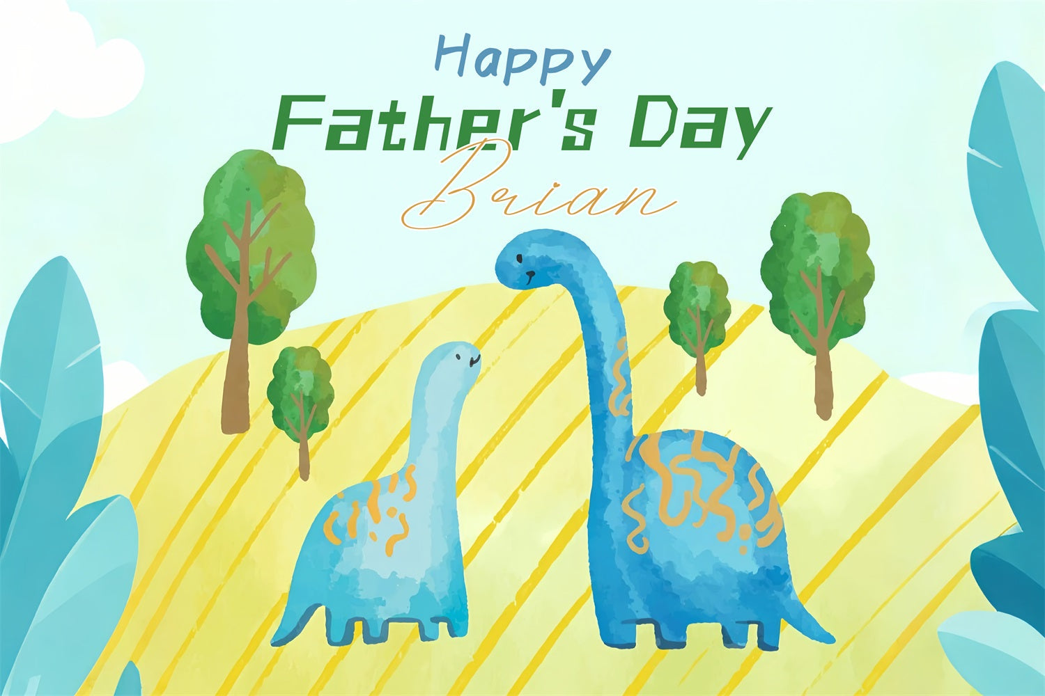 Fathers Day Backdrops Dinosaur Sunshine Meadow Personalized Backdrop UK LXX4-56