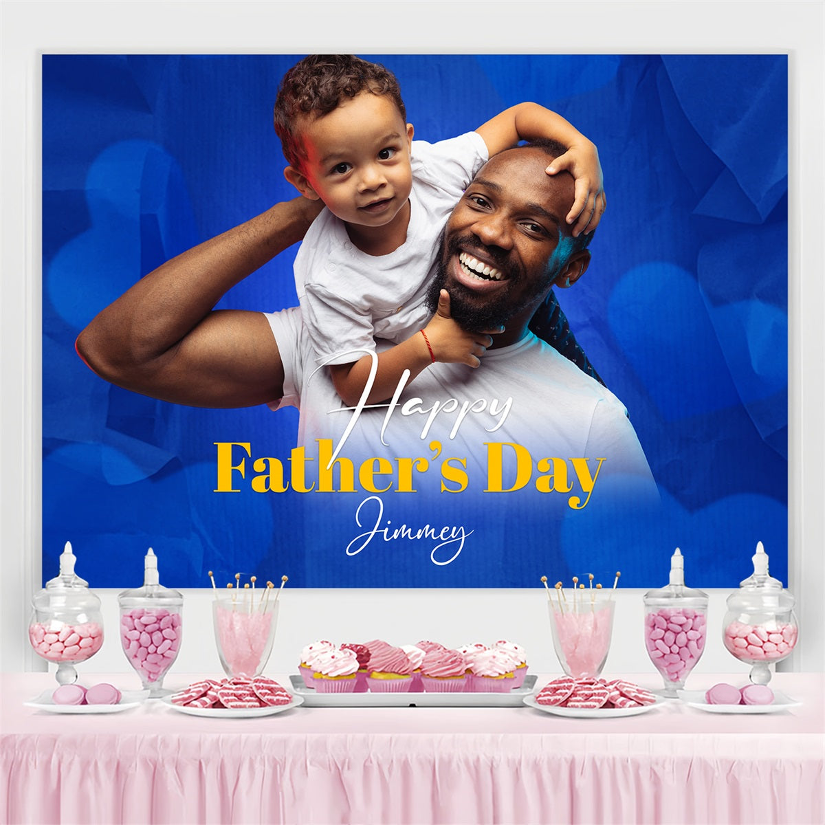 Backdrop Fathers Day Bold Blue Custom Backdrop UK LXX4-69