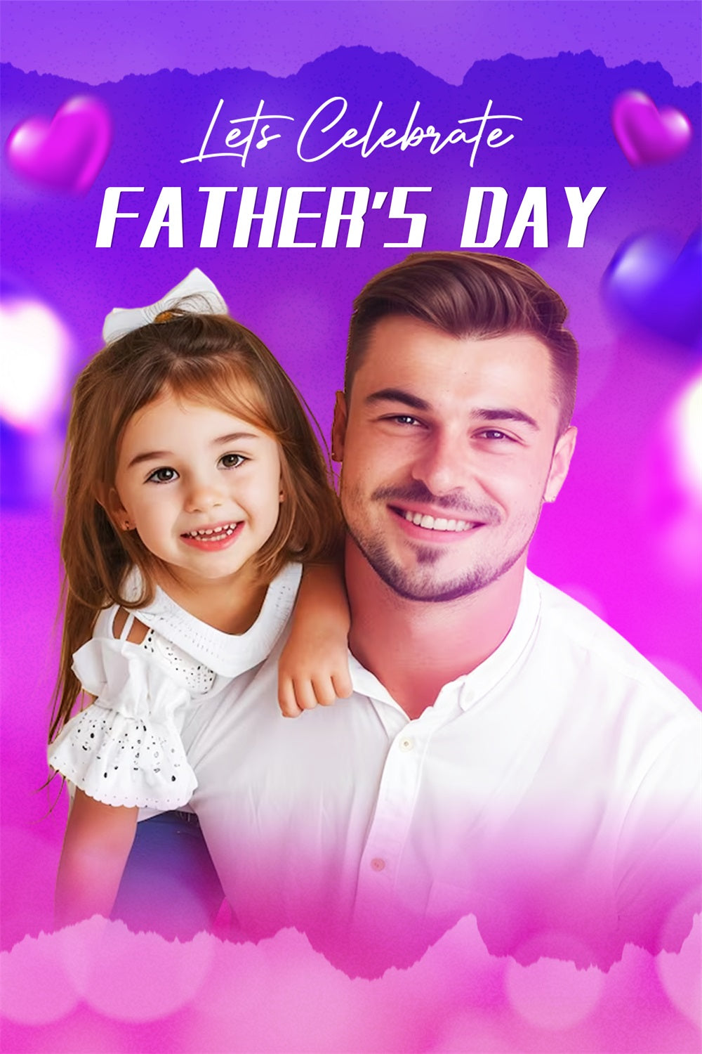 Backdrops For Father's Day Purple Heart Glow Customized Backdrop UK LXX4-70