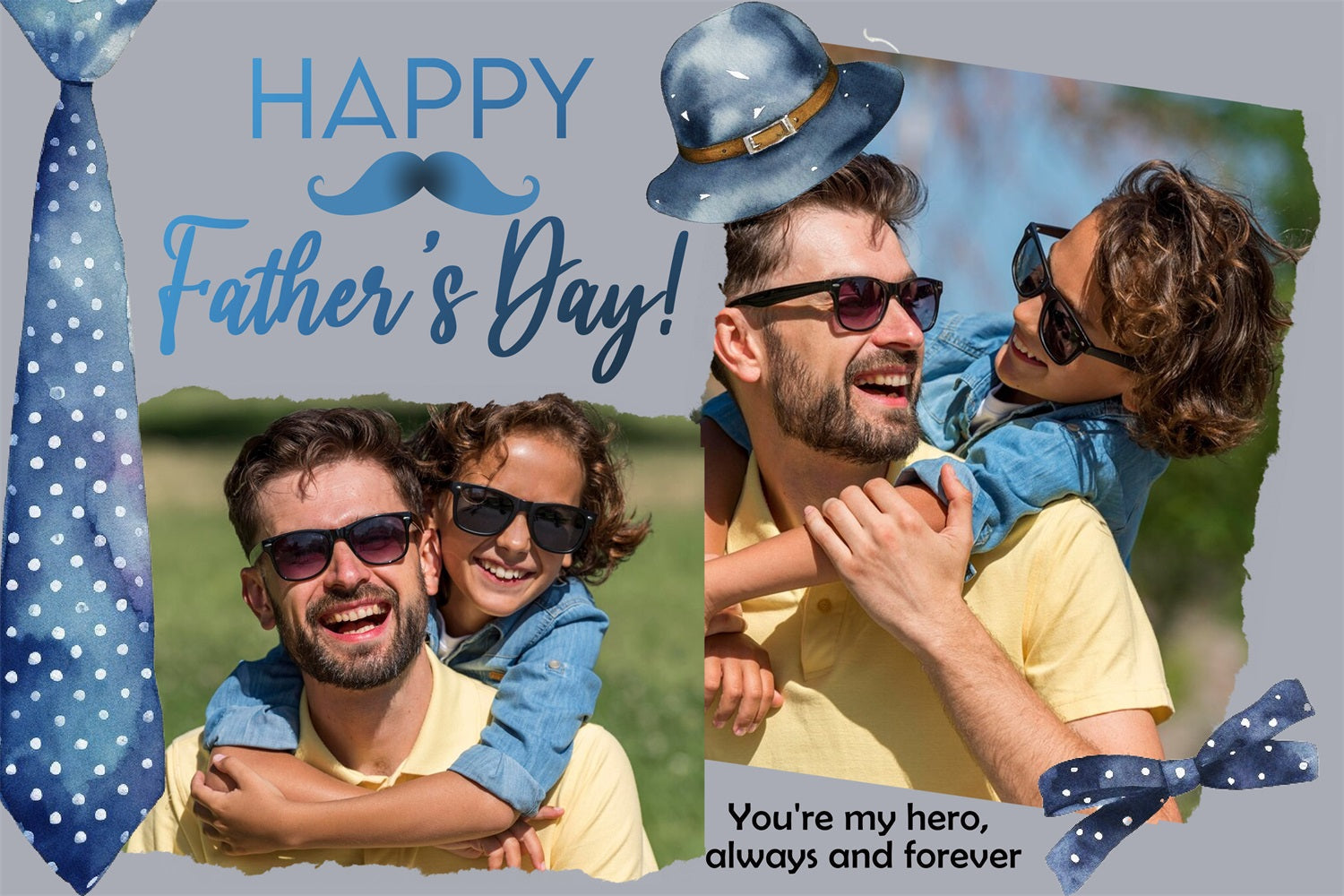 Father's Day Backdrop Design Hat Hero Quote Custom Backdrop UK LXX4-76