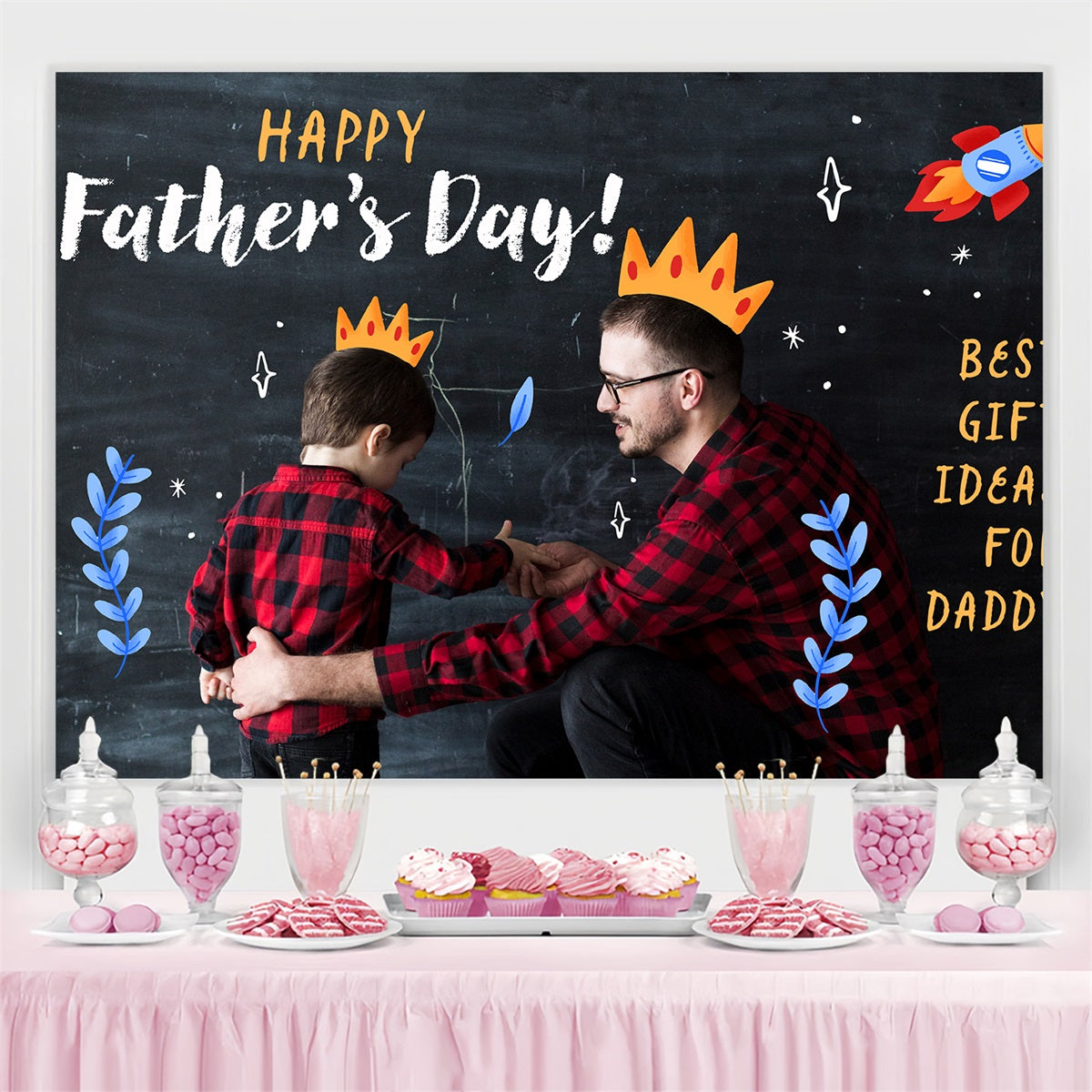 Father's Day Backdrop Chalkboard Fun Personalized Backdrop UK LXX4-77
