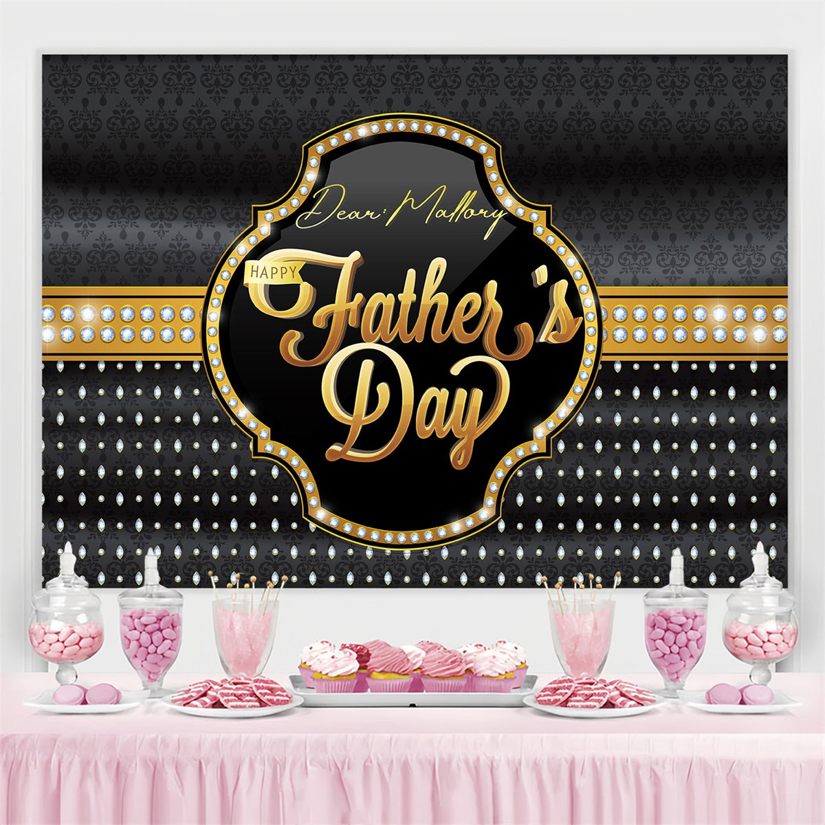 Fathers Day Backdrops Black Diamond Personalised Backdrop UK LXX4-79