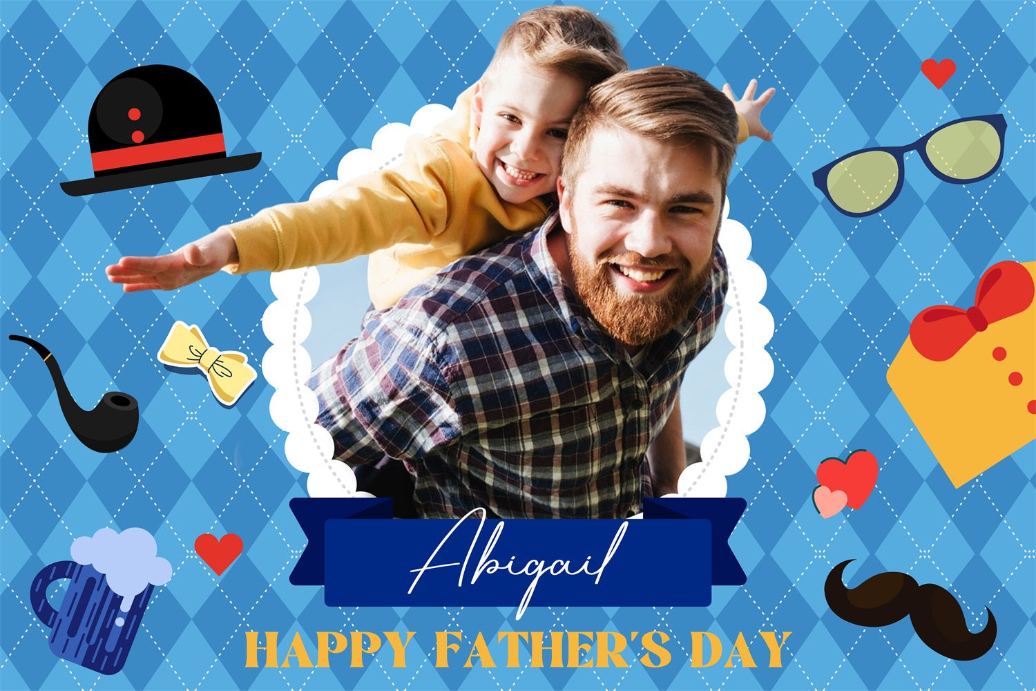 Fathers Day Photo Backdrop Ideas Cartoon Gift Personalized Backdrop UK LXX4-88